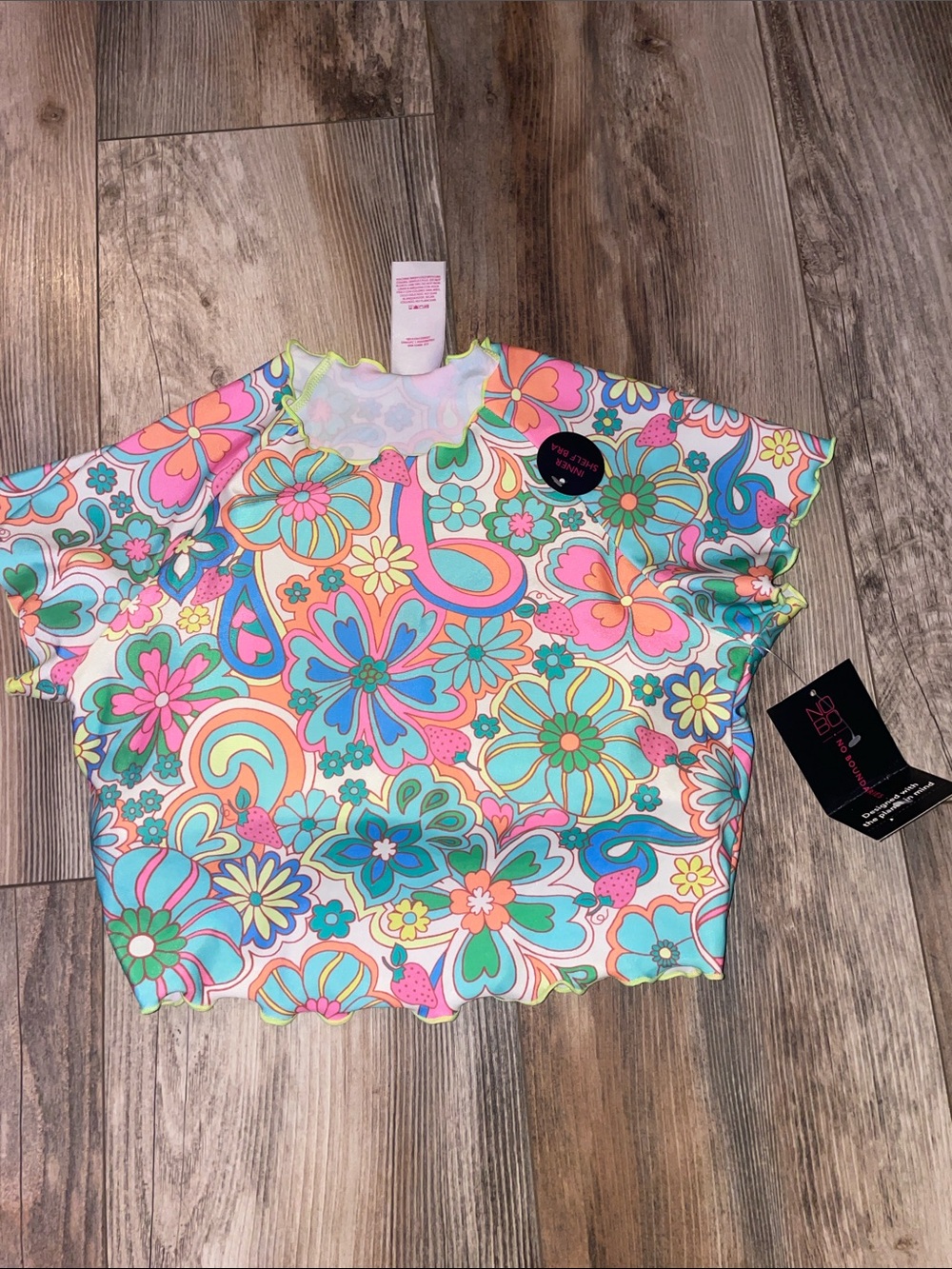 No Boundaries Floral Swim crop top